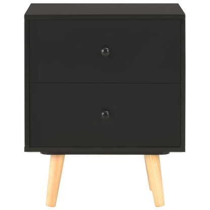 Tables de chevet 2 pcs Noir 40 x 30 x 50 cm Pin massif