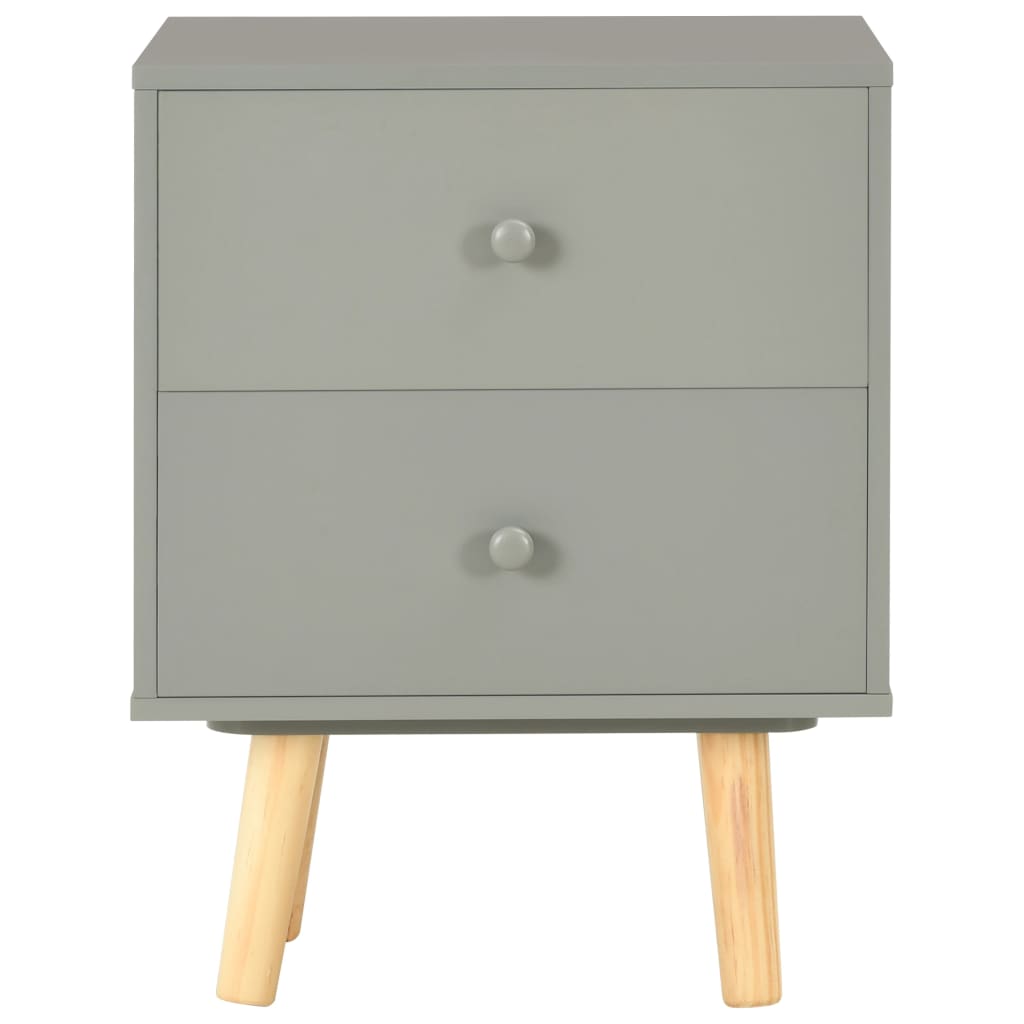 Tables de chevet 2 pcs Gris 40 x 30 x 50 cm Pin massif