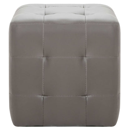 2 pcs Poufs Gris 30 x 30 x 30 cm Similicuir