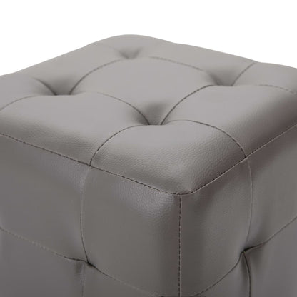 2 pcs Poufs Gris 30 x 30 x 30 cm Similicuir