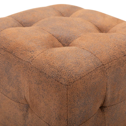 2 pcs Poufs Marron 30 x 30 x 30 cm Similicuir daim