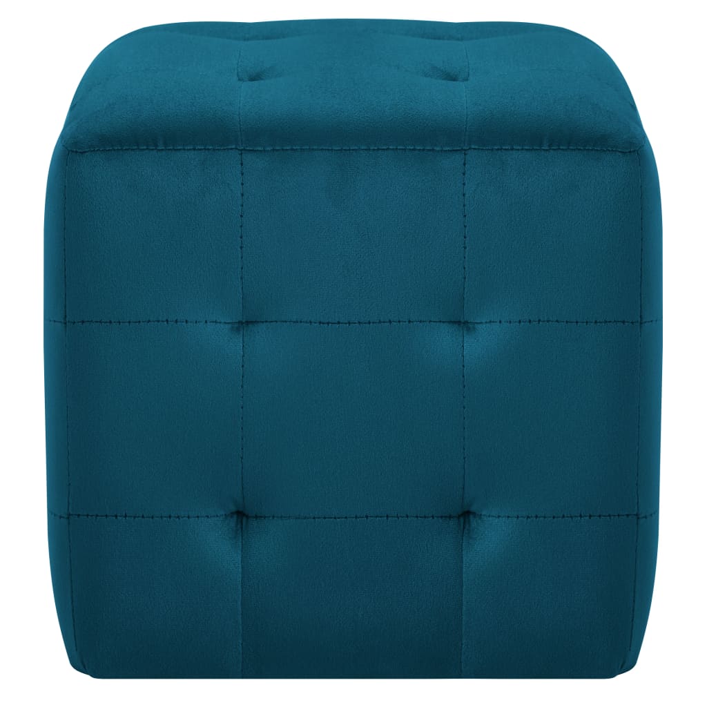 2 pcs Poufs Bleu 30 x 30 x 30 cm Tissu velours