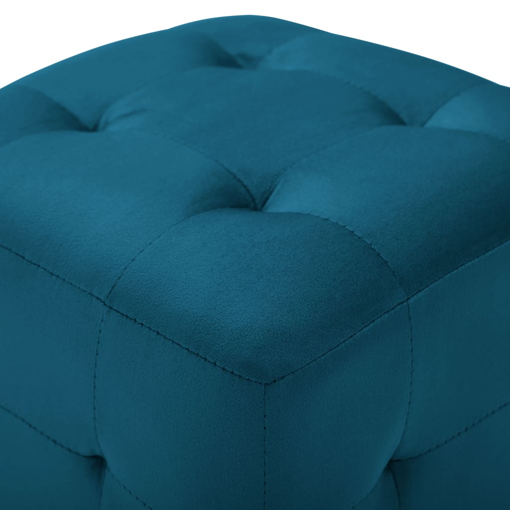 2 pcs Poufs Bleu 30 x 30 x 30 cm Tissu velours