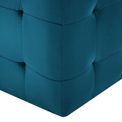 2 pcs Poufs Bleu 30 x 30 x 30 cm Tissu velours