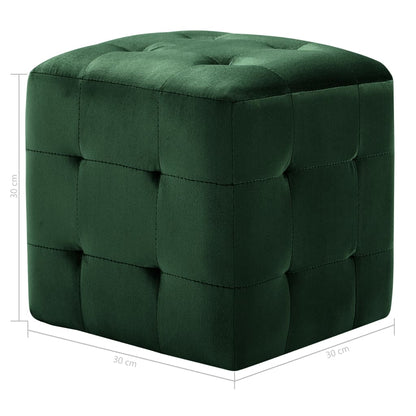 2 pcs Poufs Vert 30 x 30 x 30 cm Tissu velours