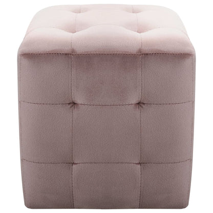 2 pcs Poufs Rose 30 x 30 x 30 cm Tissu velours