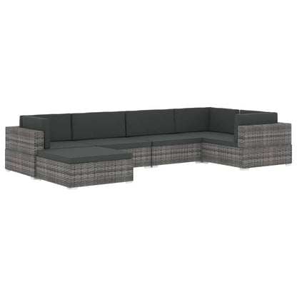 Siège central sectionnel 1 pc et coussins Résine tressée Noir