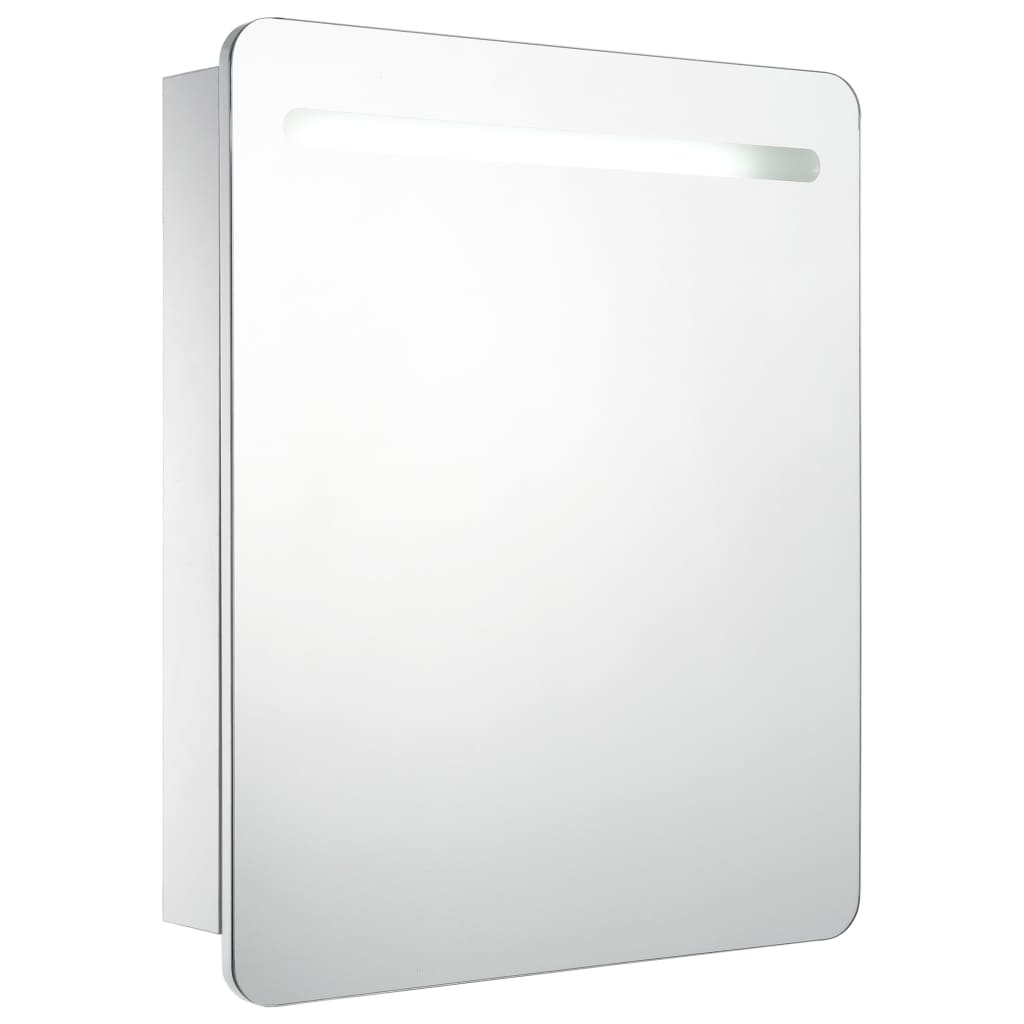 Armoire de salle de bain à miroir LED 68x9x80 cm