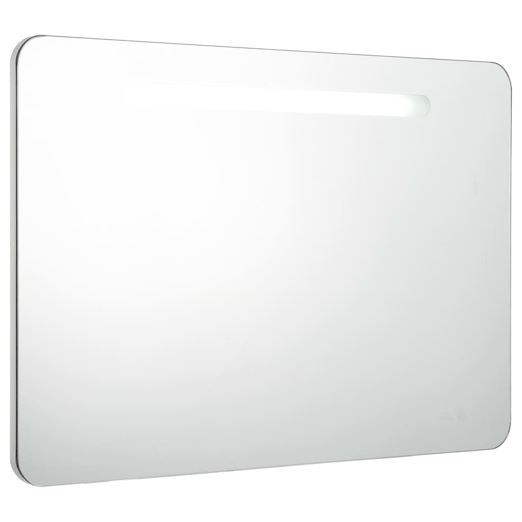 Armoire de salle de bain à miroir LED 80x9,5x55 cm