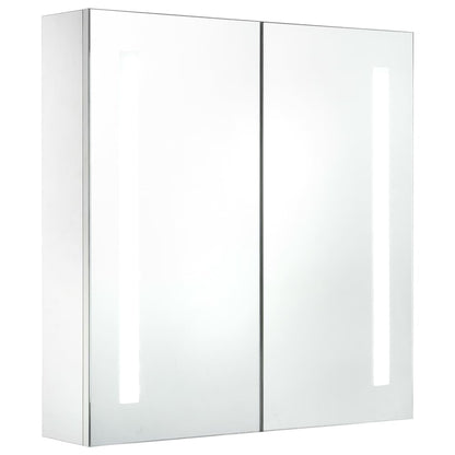 Armoire de salle de bain à miroir LED 60x14x62 cm