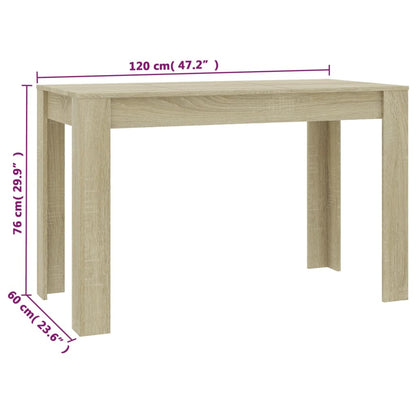 Table à manger Chêne sonoma 120x60x76 cm Bois d'ingénierie