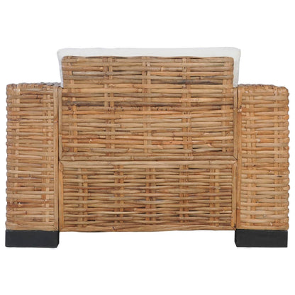 Ensemble de canapés 2 pcs avec coussins Rotin naturel