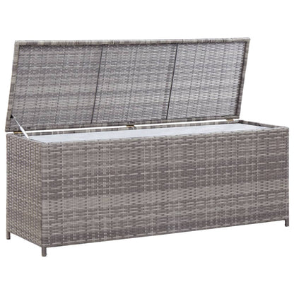 Boîte de rangement de jardin gris 120x50x60 cm résine tressée