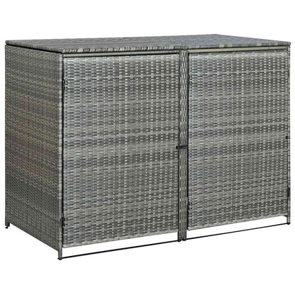 Abri de poubelle double Résine tressée Anthracite 148x77x111cm