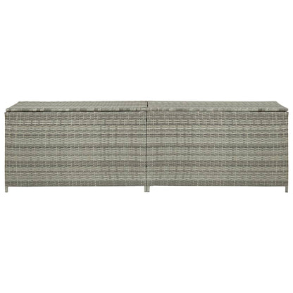 Boîte de rangement de jardin résine tressée 200x50x60 cm gris