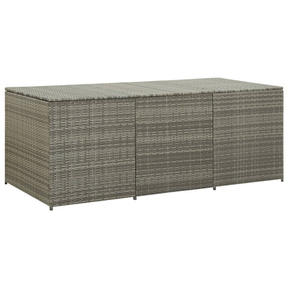 Boîte de rangement de jardin résine tressée 180x90x70 cm gris