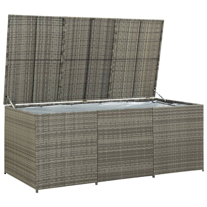 Boîte de rangement de jardin résine tressée 180x90x70 cm gris