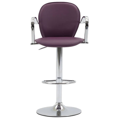 Tabourets de bar avec accoudoir lot de 2 violet similicuir