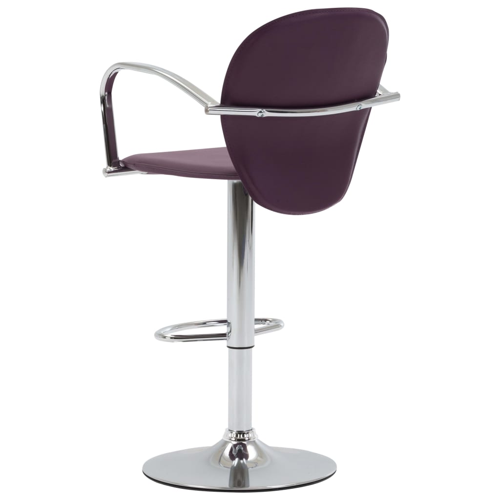 Tabourets de bar avec accoudoir lot de 2 violet similicuir