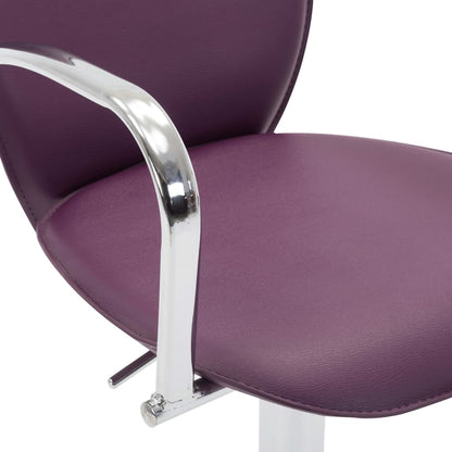 Tabourets de bar avec accoudoir lot de 2 violet similicuir