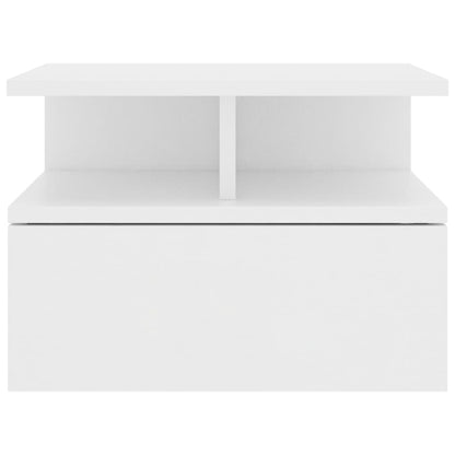 800406 vidaXL Tables de chevet flottantes 2 pcs Blanc Bois ingénierie