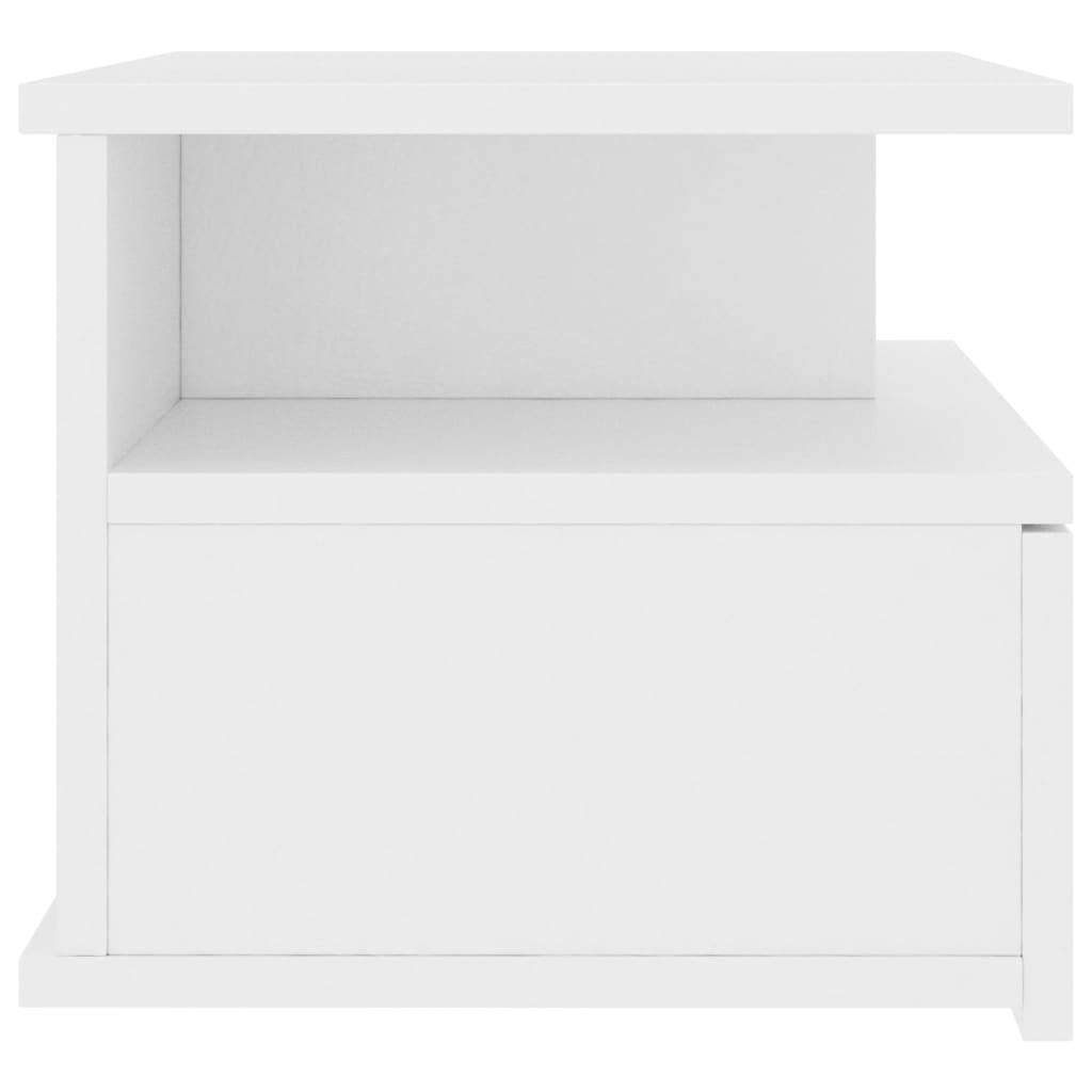 800406 vidaXL Tables de chevet flottantes 2 pcs Blanc Bois ingénierie