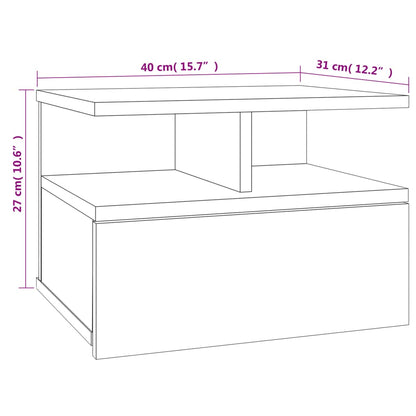 Tables de chevet flottantes 2 pcs Chêne sonoma Bois ingénierie