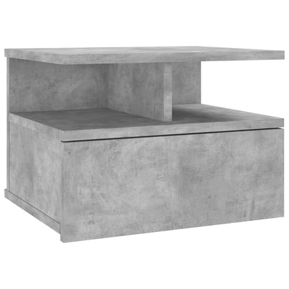 Table de chevet flottante Gris béton Bois d'ingénierie