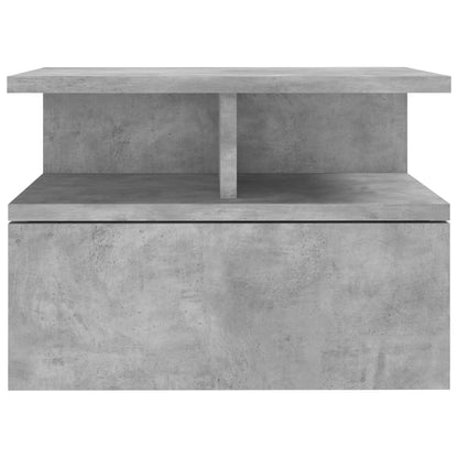 Table de chevet flottante Gris béton Bois d'ingénierie