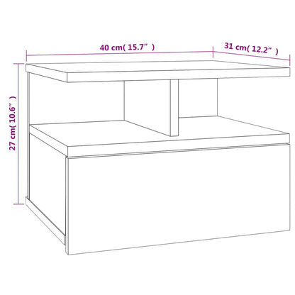 Tables de chevet flottantes 2 pcs Gris béton Bois d'ingénierie