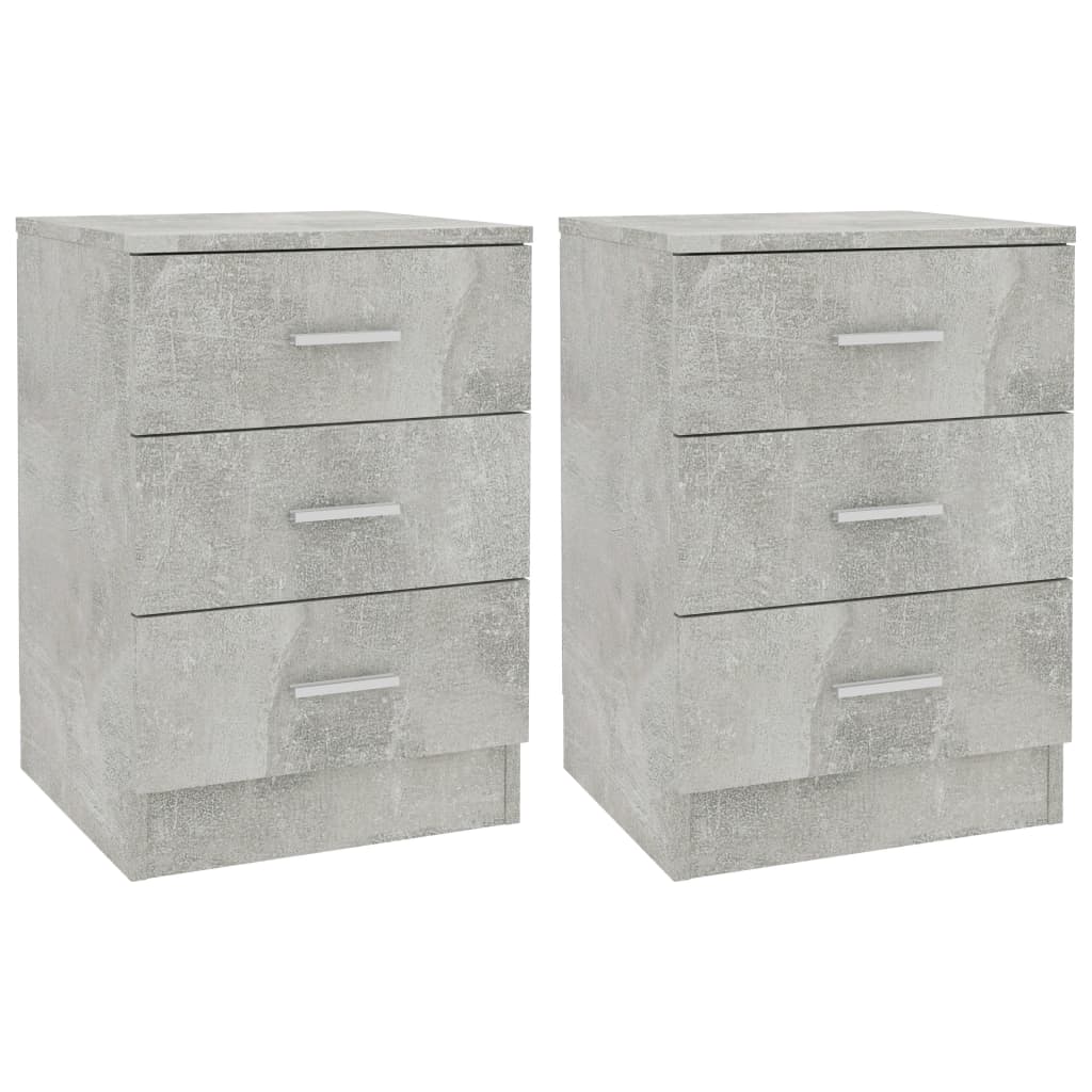 Tables de chevet 2 pcs Gris béton 38x35x56 cm Bois d'ingénierie