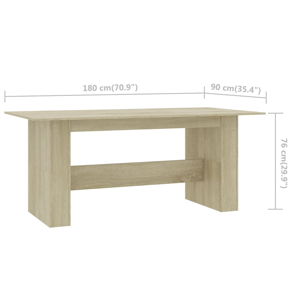 Table à manger Chêne sonoma 180x90x76 cm Bois d’ingénierie