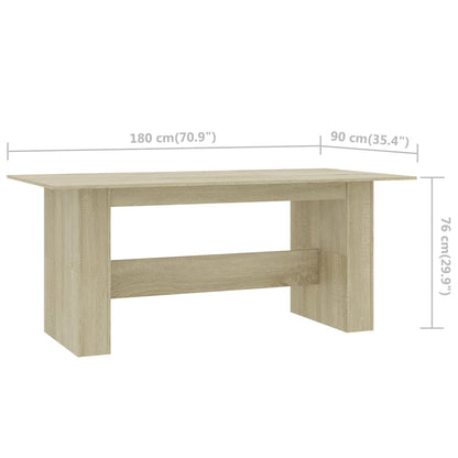 Table à manger Chêne sonoma 180x90x76 cm Bois d’ingénierie