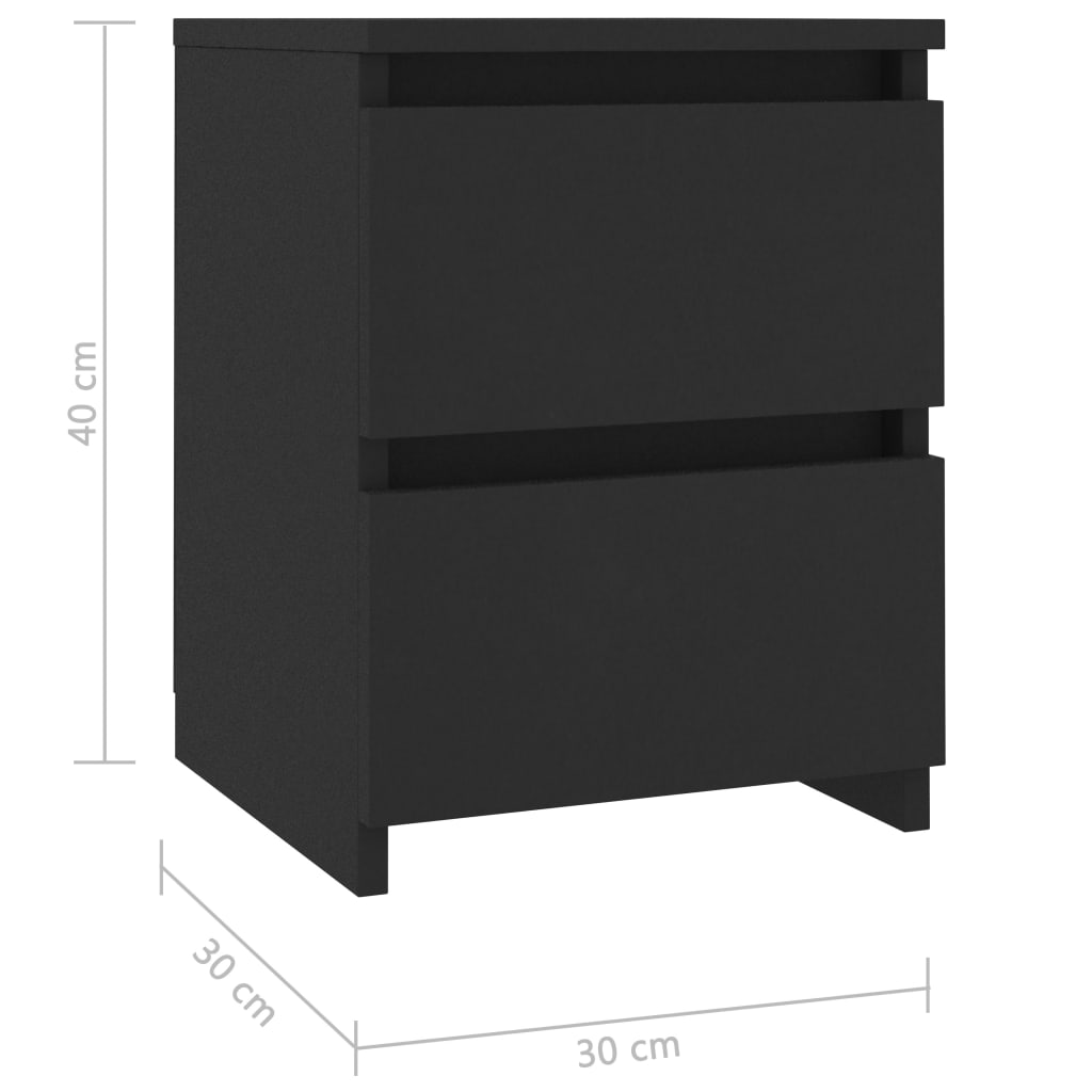 Table de chevet Noir 30x30x40 cm Bois d'ingénierie