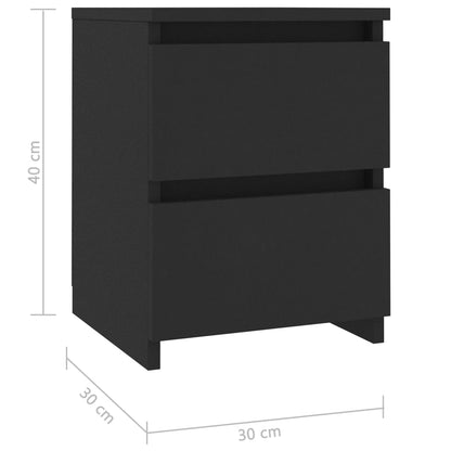 Table de chevet Noir 30x30x40 cm Bois d'ingénierie