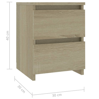 Tables de chevet 2 pcs Chêne sonoma 30x30x40 cm Bois ingénierie