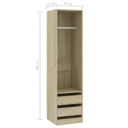 Garde-robe avec tiroirs Chêne sonoma Bois d'ingénierie