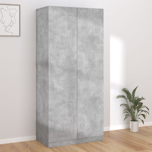 Garde-robe Gris béton 90x52x200 cm Bois d’ingénierie