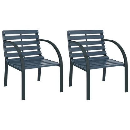 Chaises de jardin lot de 2 Gris Bois