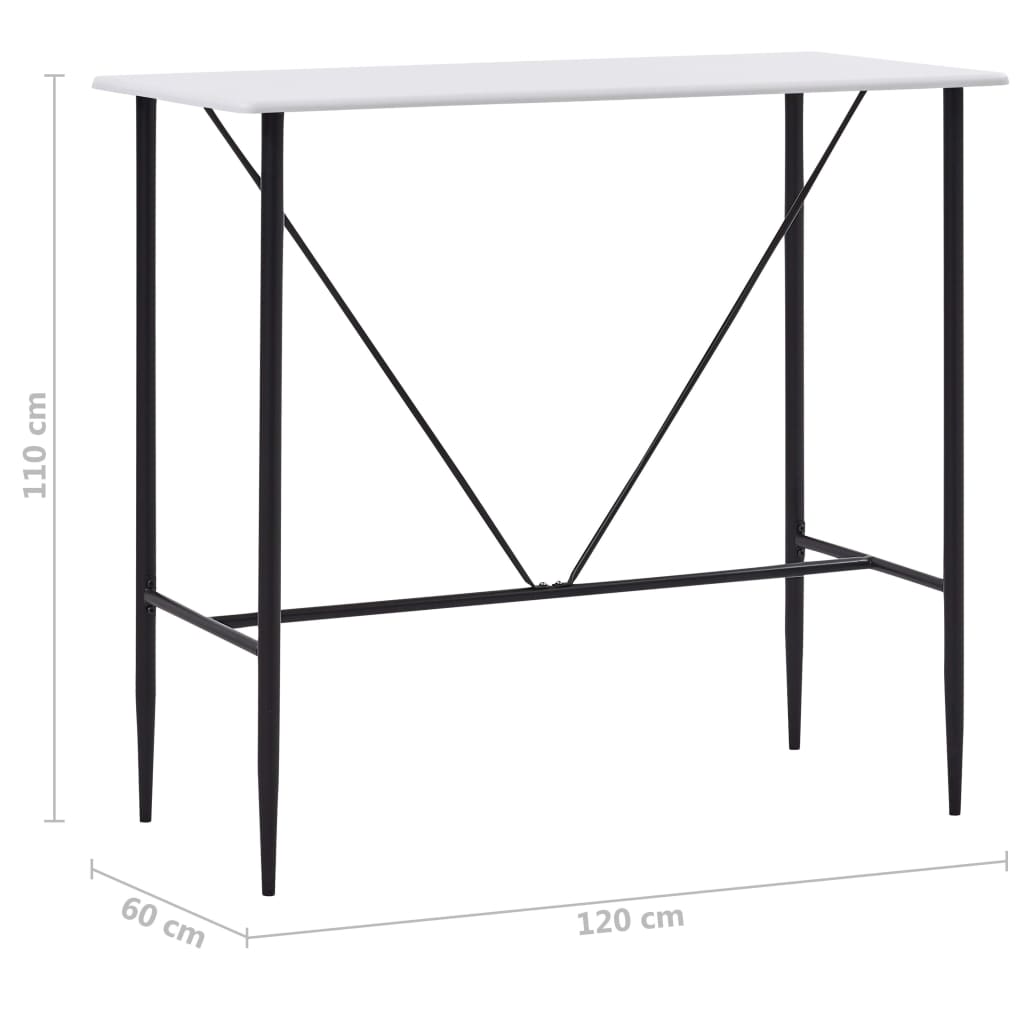 Table de bar Blanc 120x60x110 cm MDF