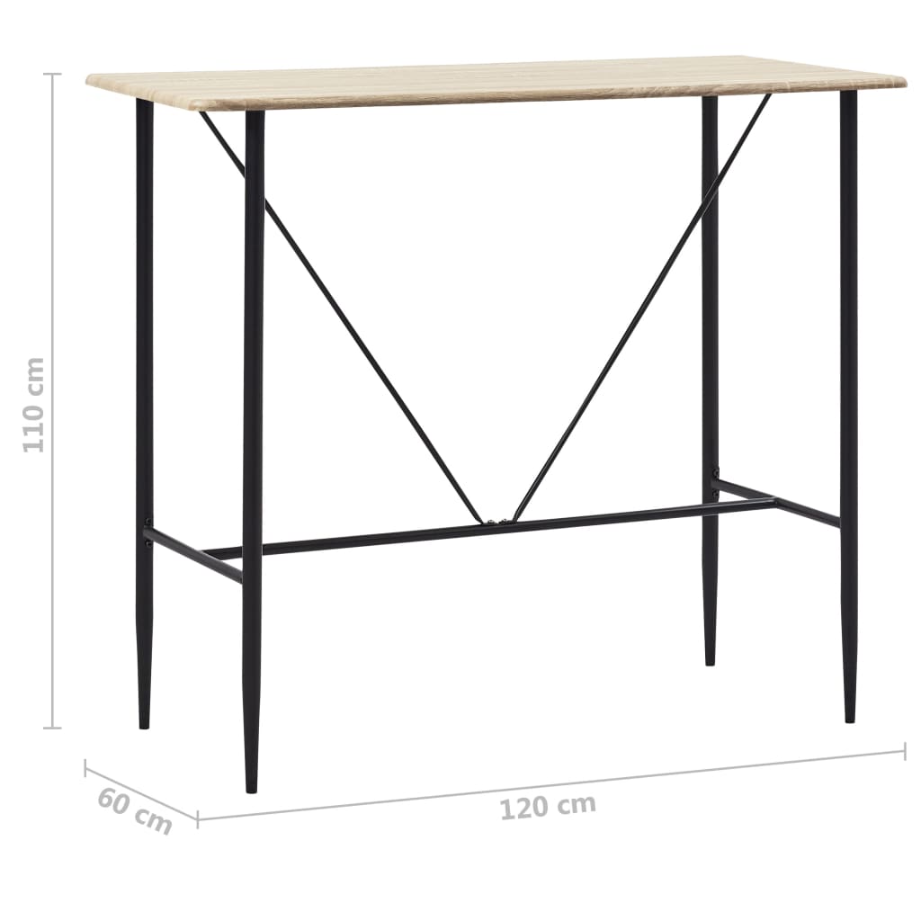 Table de bar Chêne 120 x 60 x 110 cm MDF