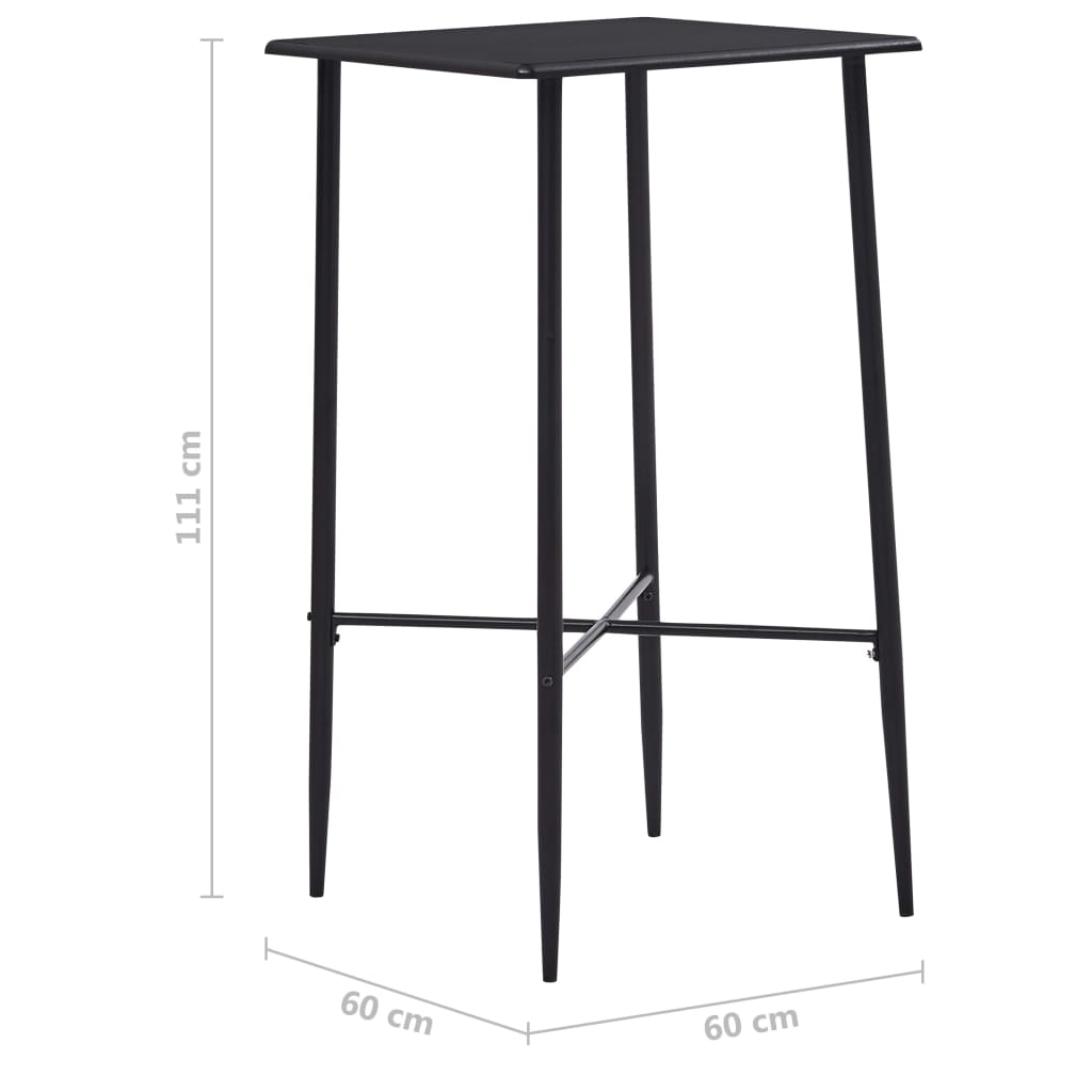 Table de bar Noir 60x60x111 cm MDF