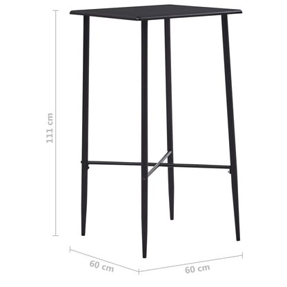 Table de bar Noir 60x60x111 cm MDF