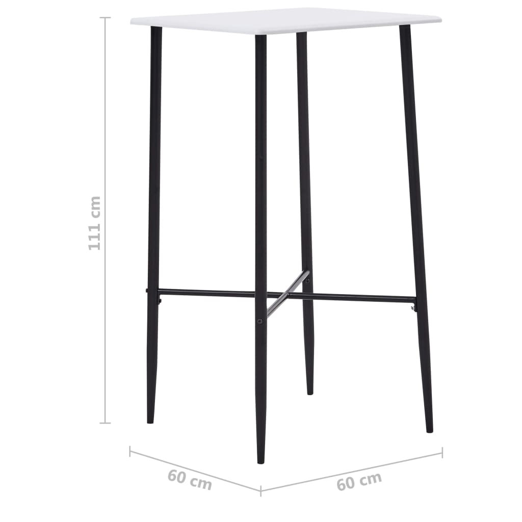 Table de bar Blanc 60 x 60 x 111 cm MDF