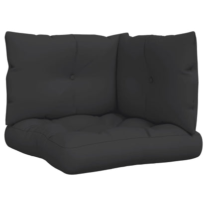 Coussins de palette lot de 3 noir tissu