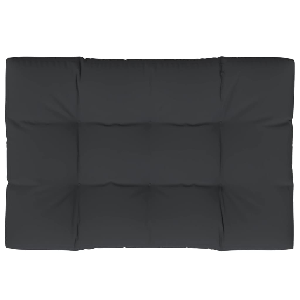 Coussin de palette noir 120x80x12 cm tissu