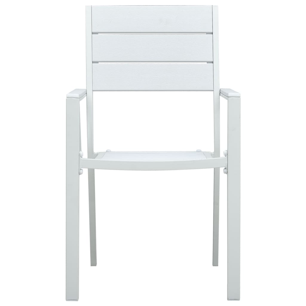 Chaises de jardin lot de 4 Blanc PEHD Aspect de bois