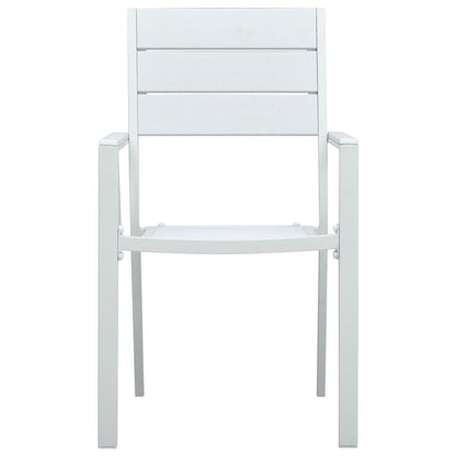 Chaises de jardin lot de 4 Blanc PEHD Aspect de bois