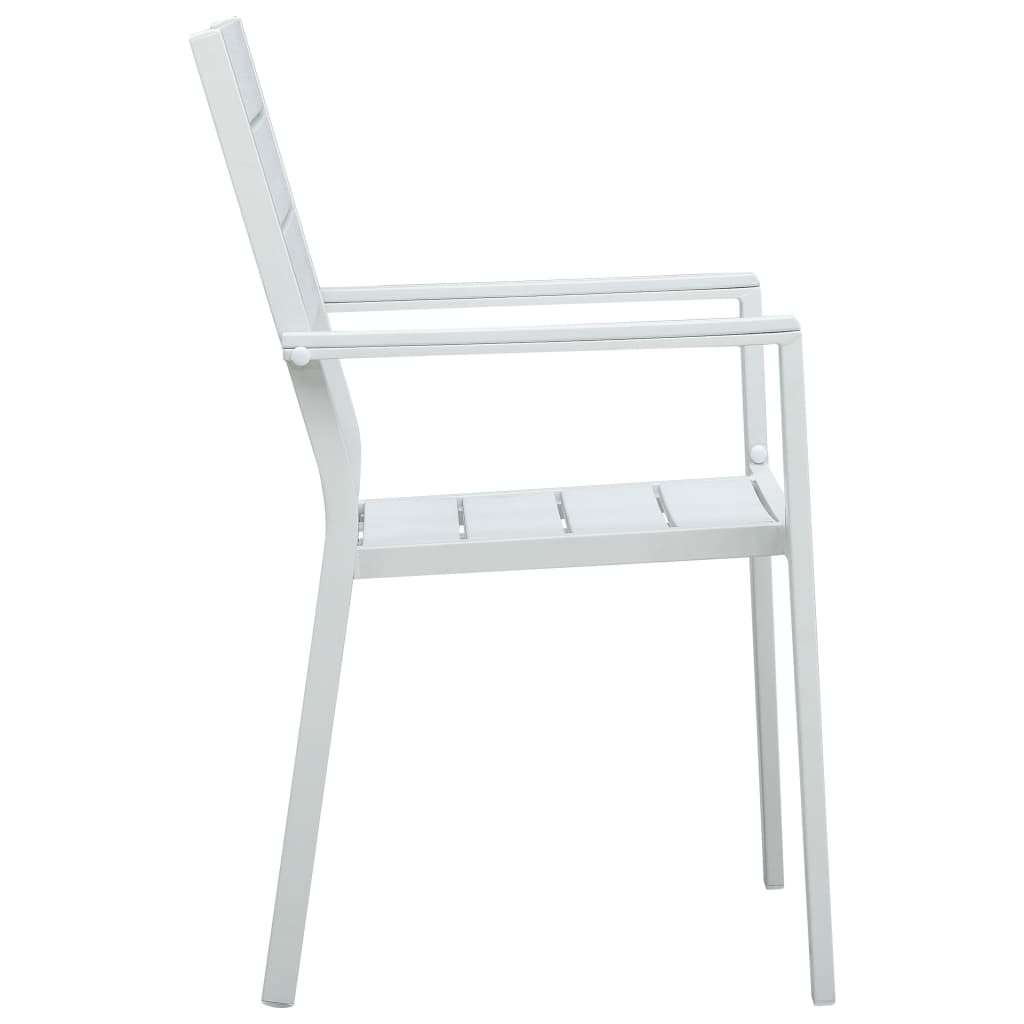 Chaises de jardin lot de 4 Blanc PEHD Aspect de bois