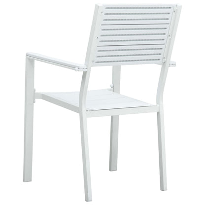 Chaises de jardin lot de 4 Blanc PEHD Aspect de bois